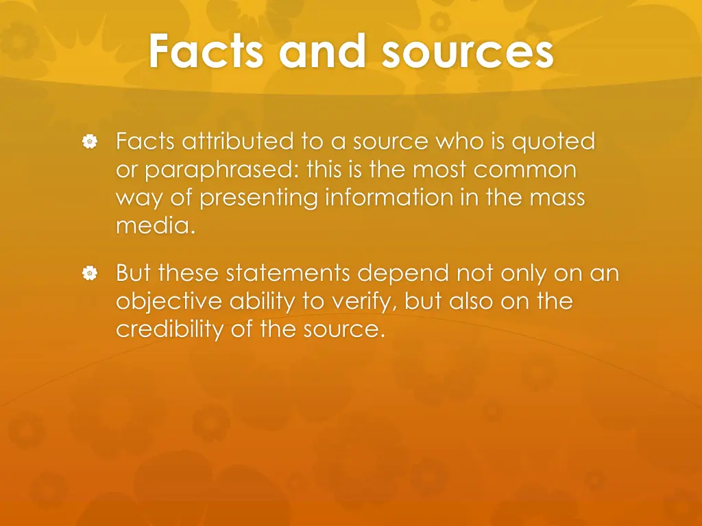 facts and sources