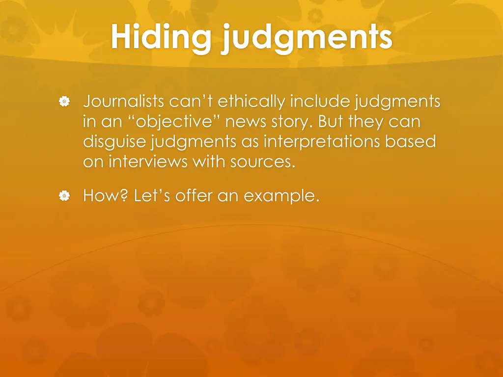 hiding judgments