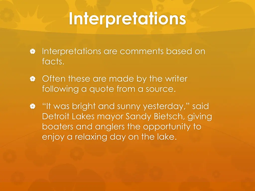 interpretations