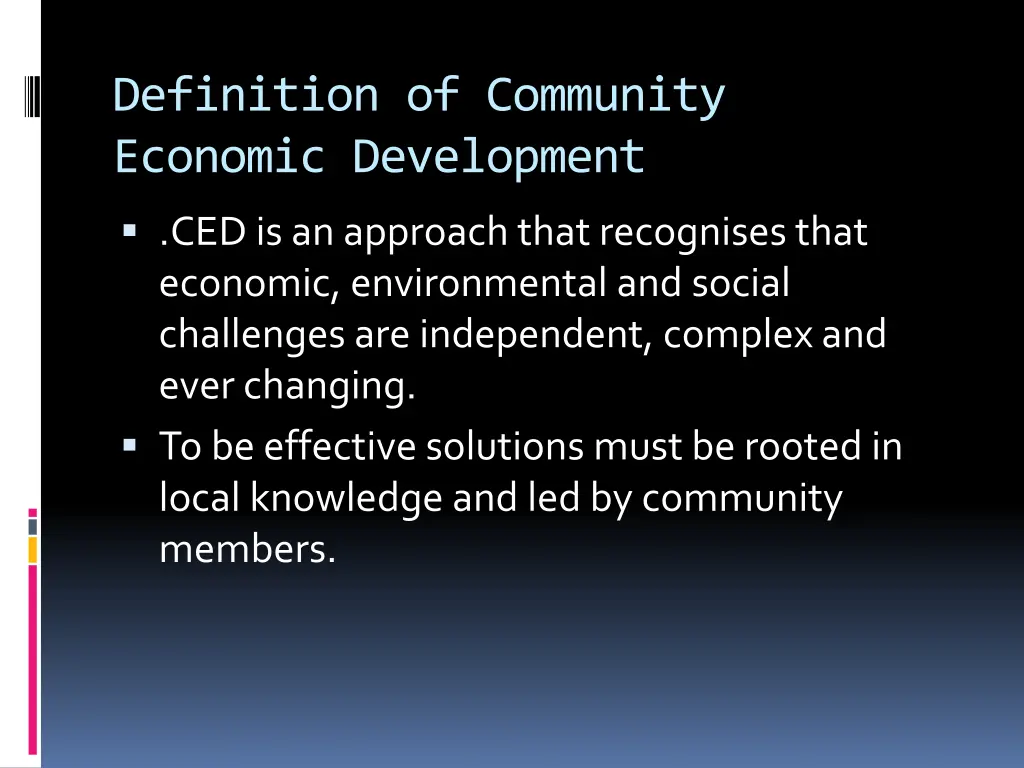 definition of community economic development 1