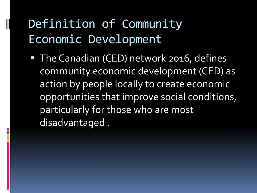 definition of community economic development