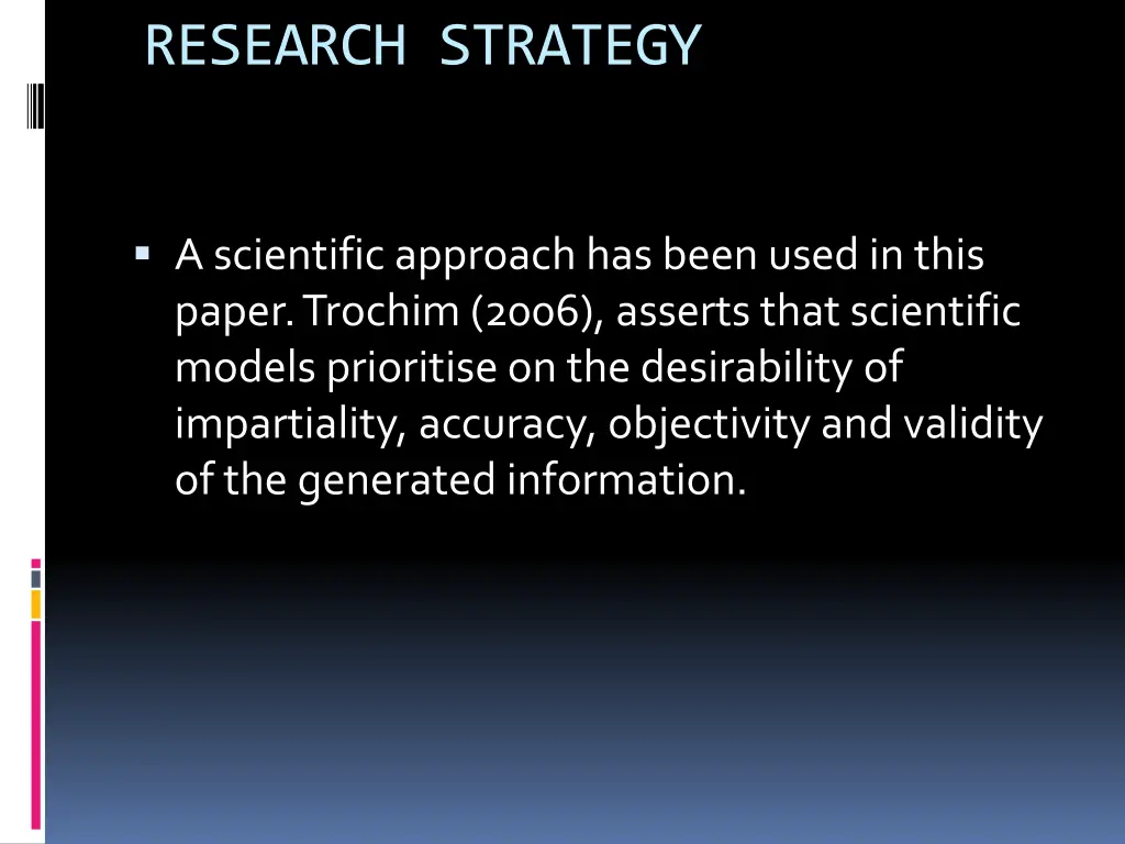 research strategy