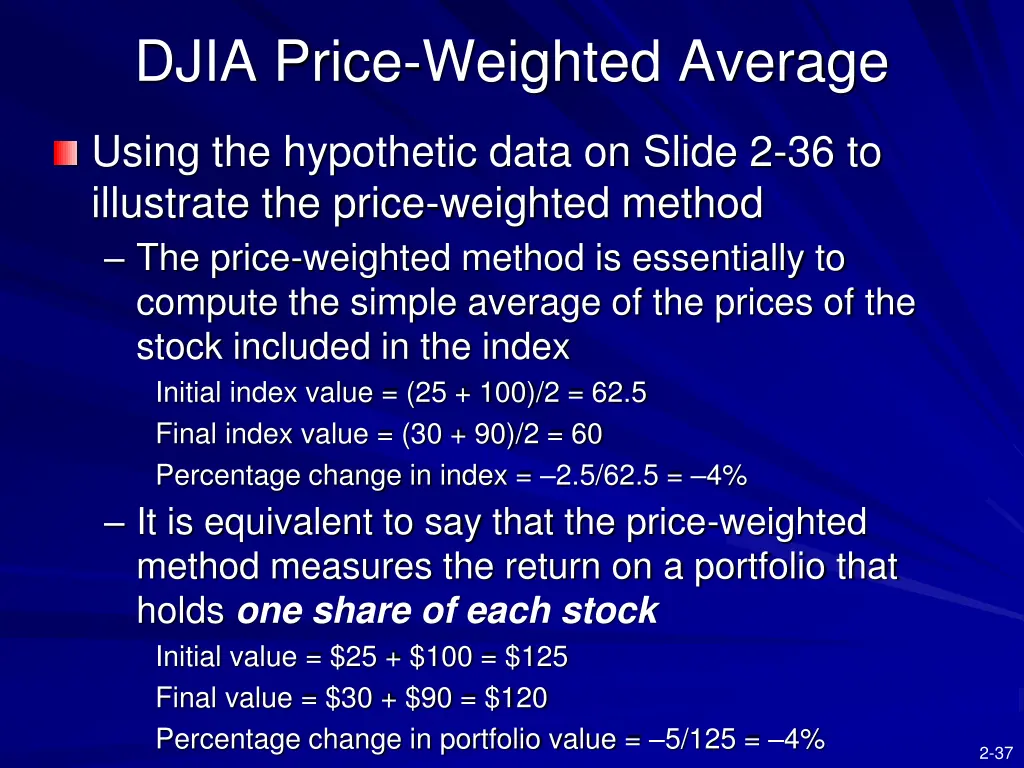 djia price weighted average