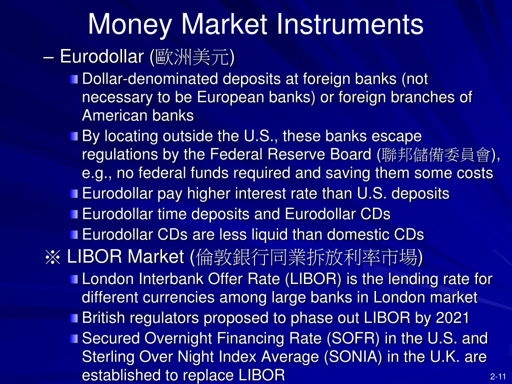 money market instruments eurodollar dollar