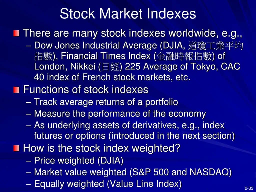 stock market indexes