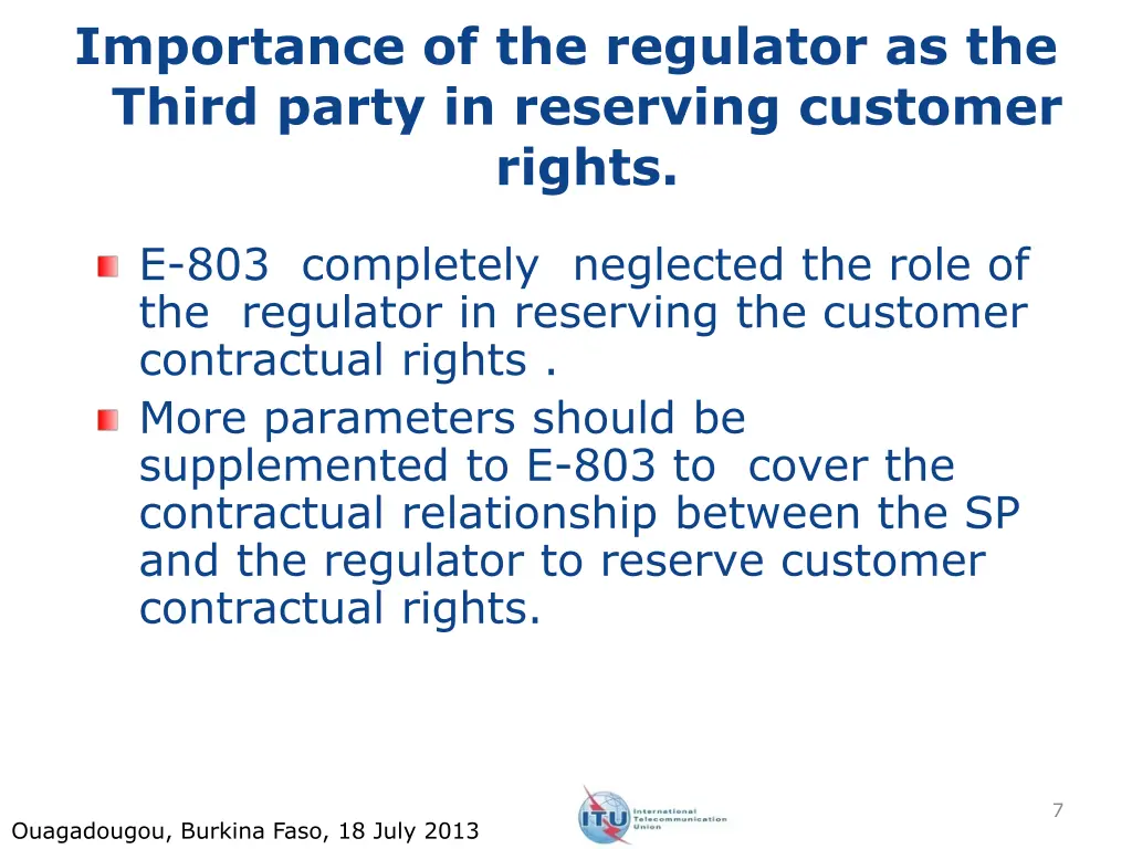 importance of the regulator as the third party