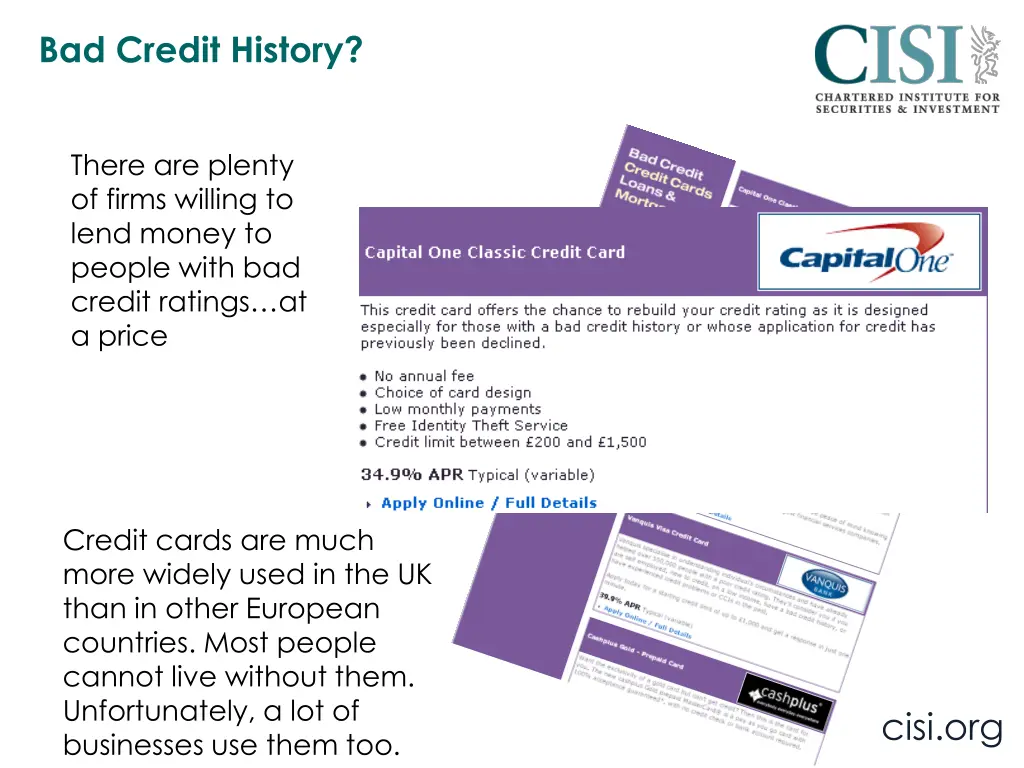 bad credit history