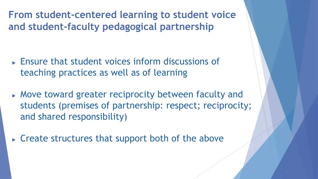 from student centered learning to student voice