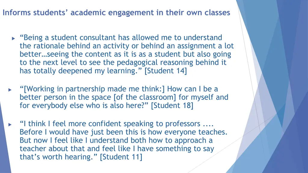 informs students academic engagement in their