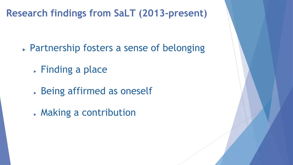 research findings from salt 2013 present 1