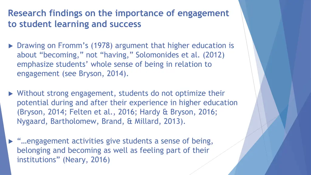 research findings on the importance of engagement