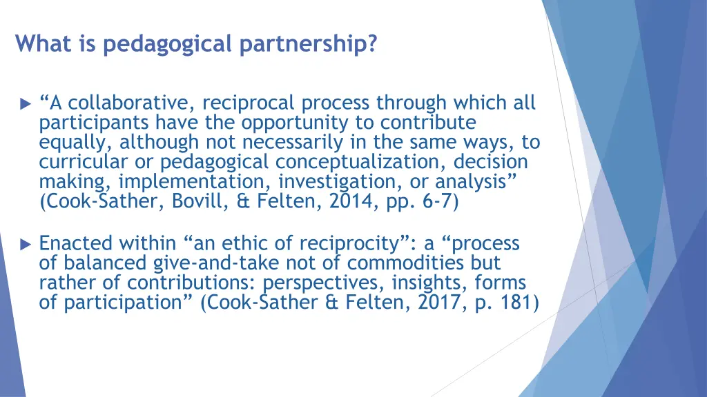 what is pedagogical partnership