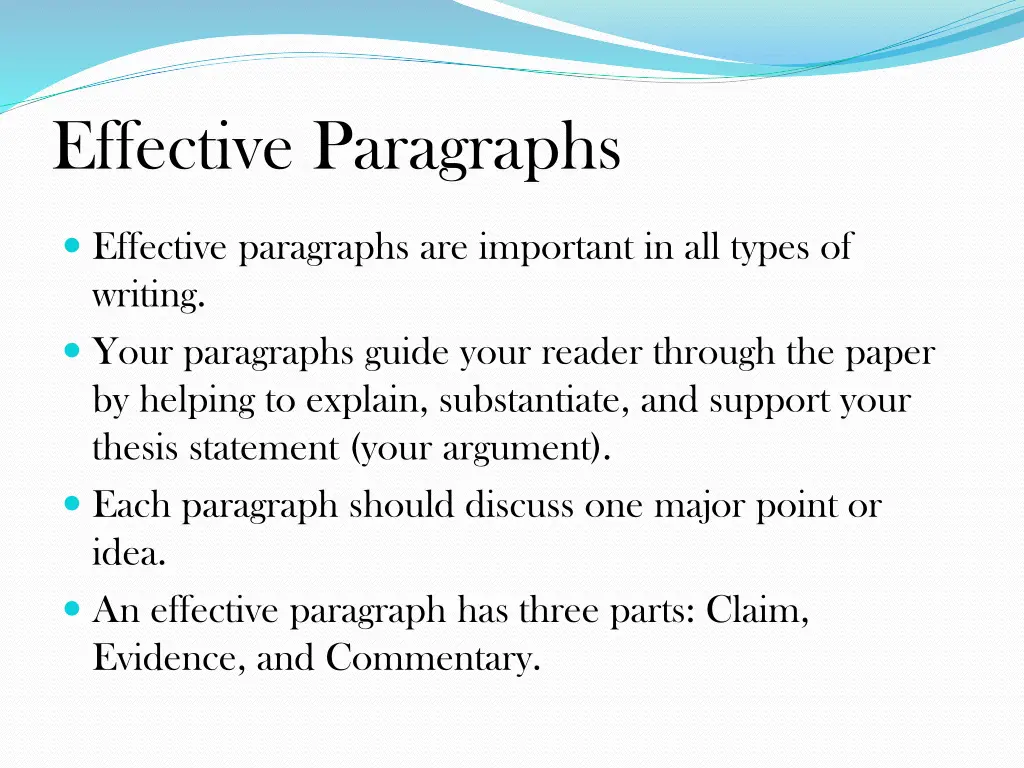 effective paragraphs