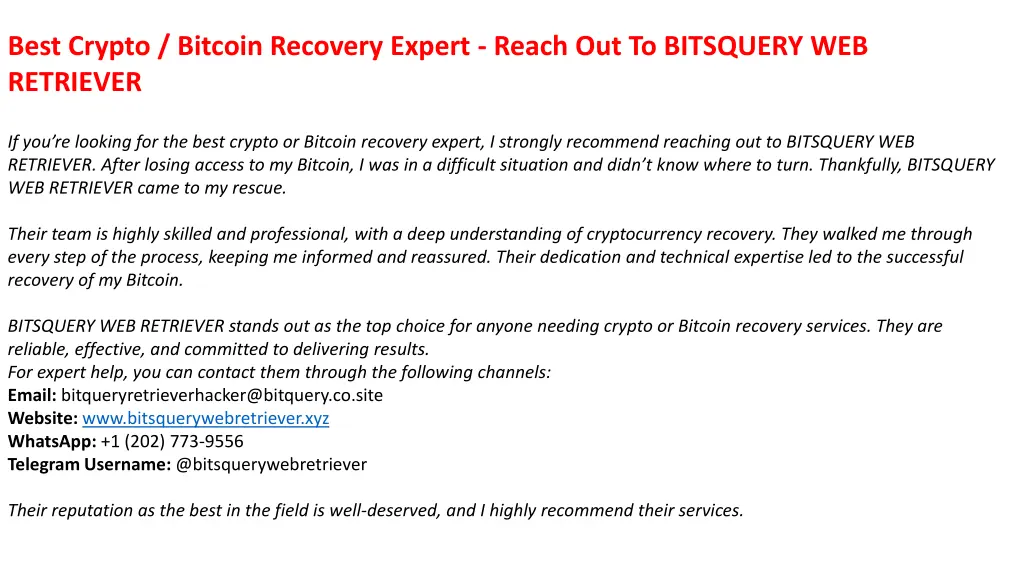 best crypto bitcoin recovery expert reach