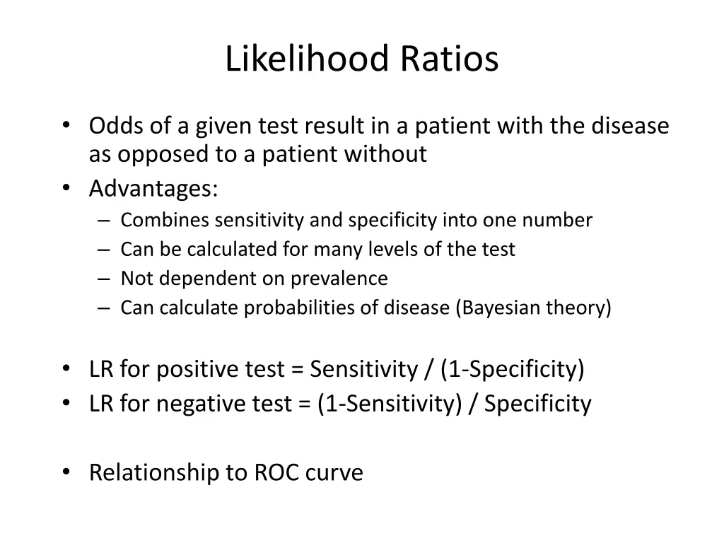 likelihood ratios