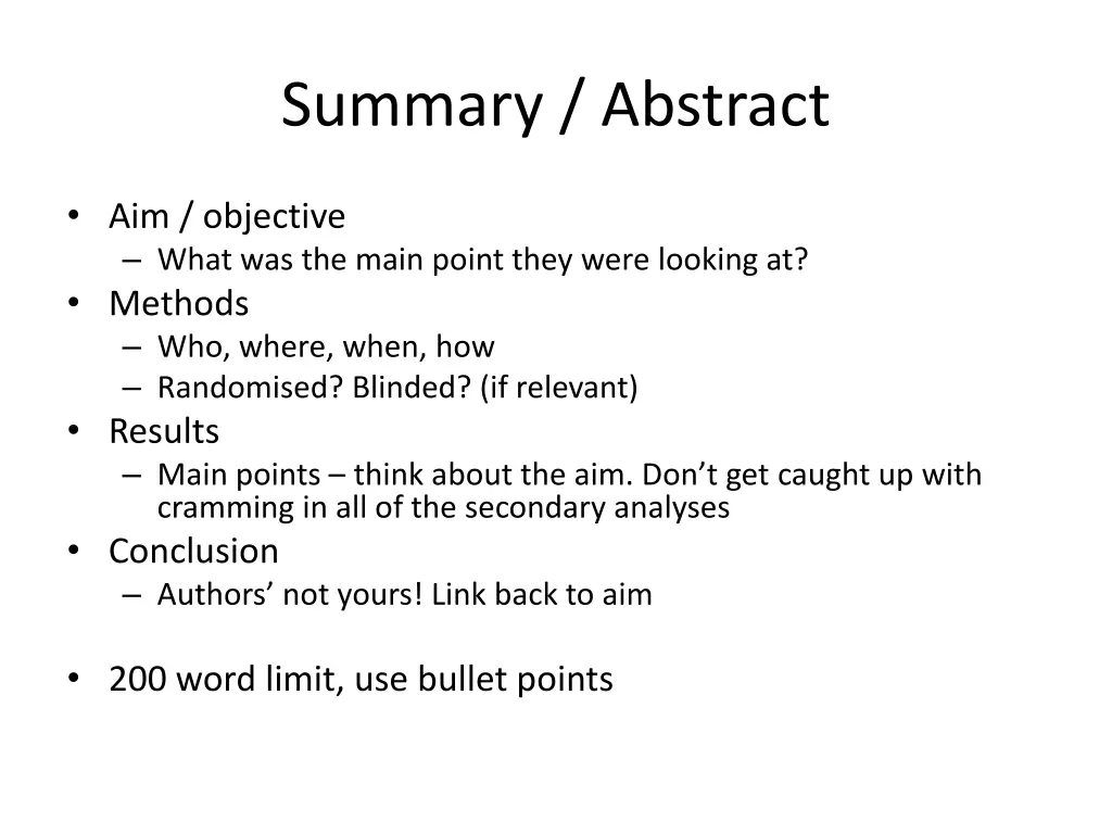 summary abstract