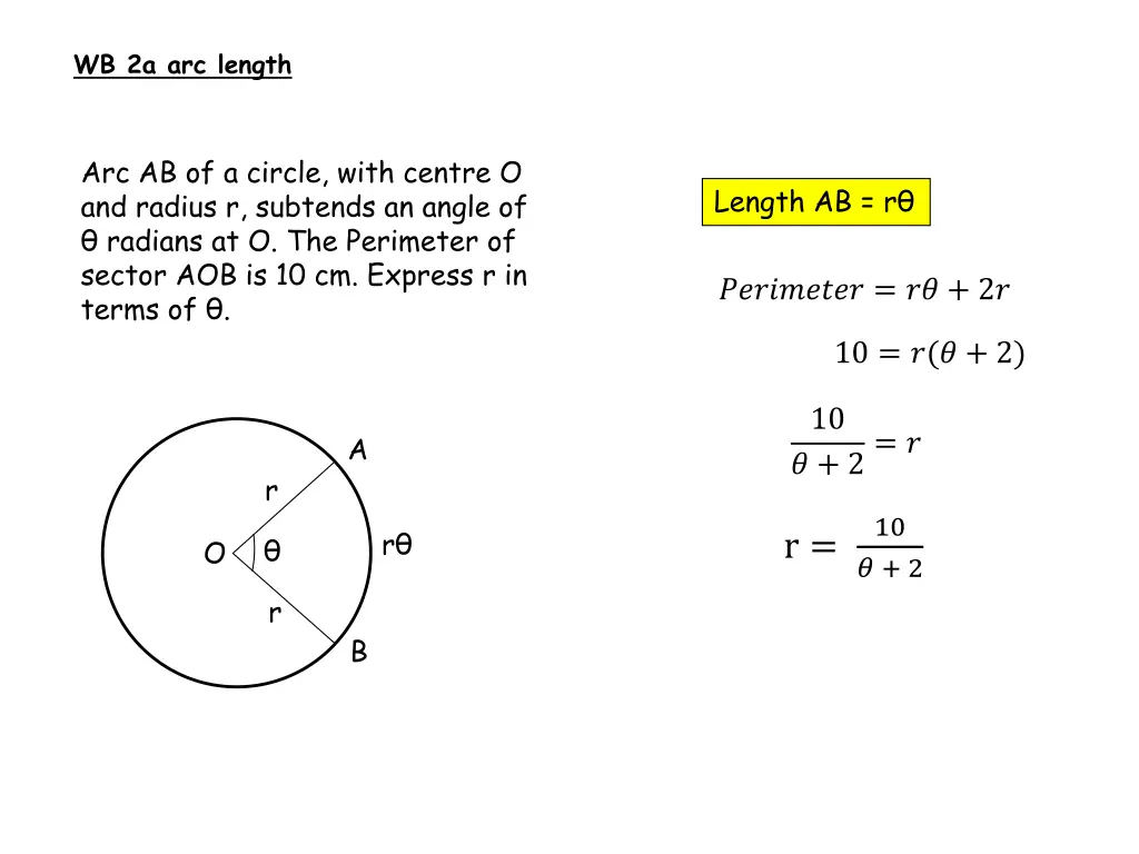 wb 2a arc length