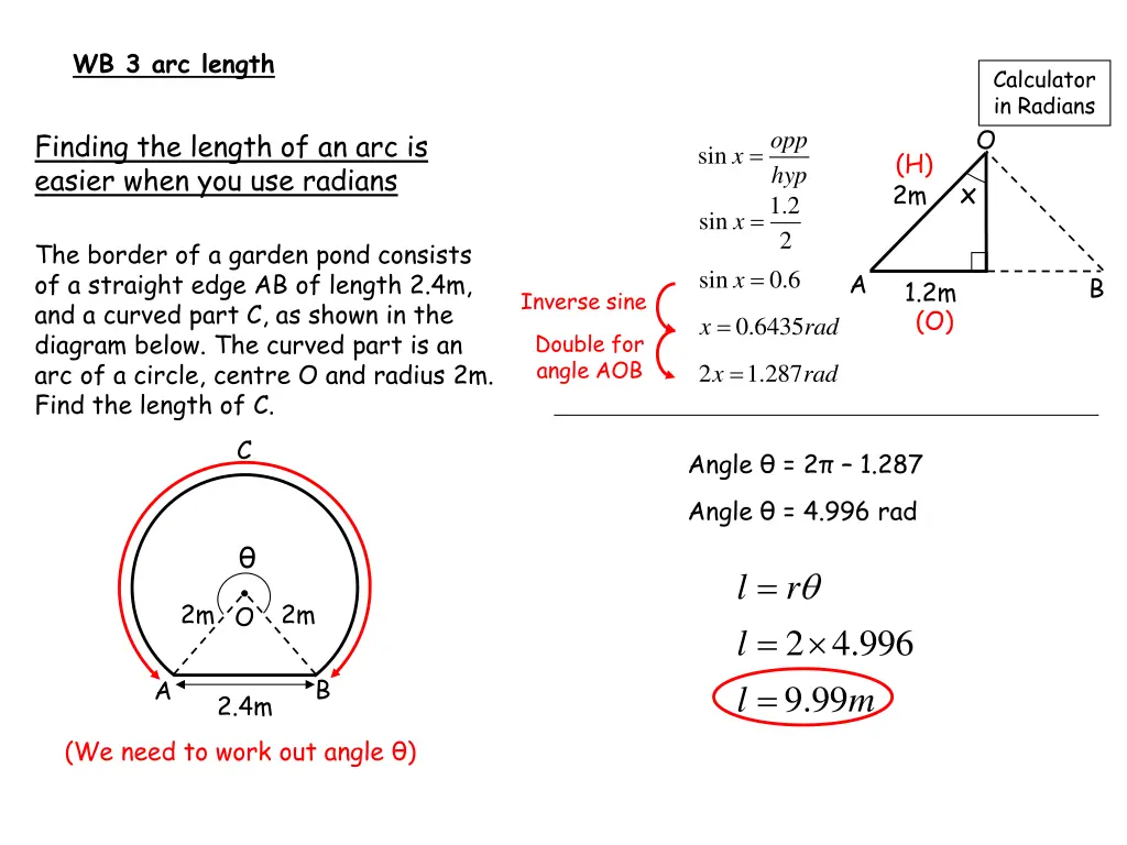 wb 3 arc length