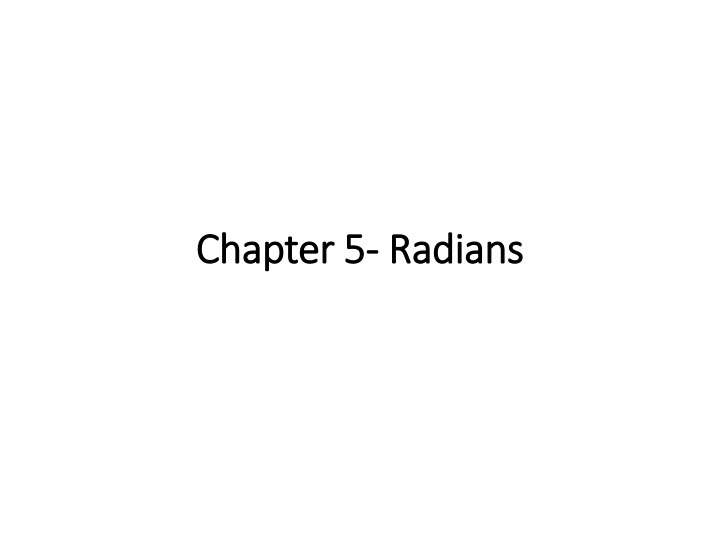 chapter 5 chapter 5 radians