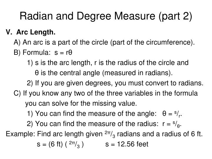 radian and degree measure part 2