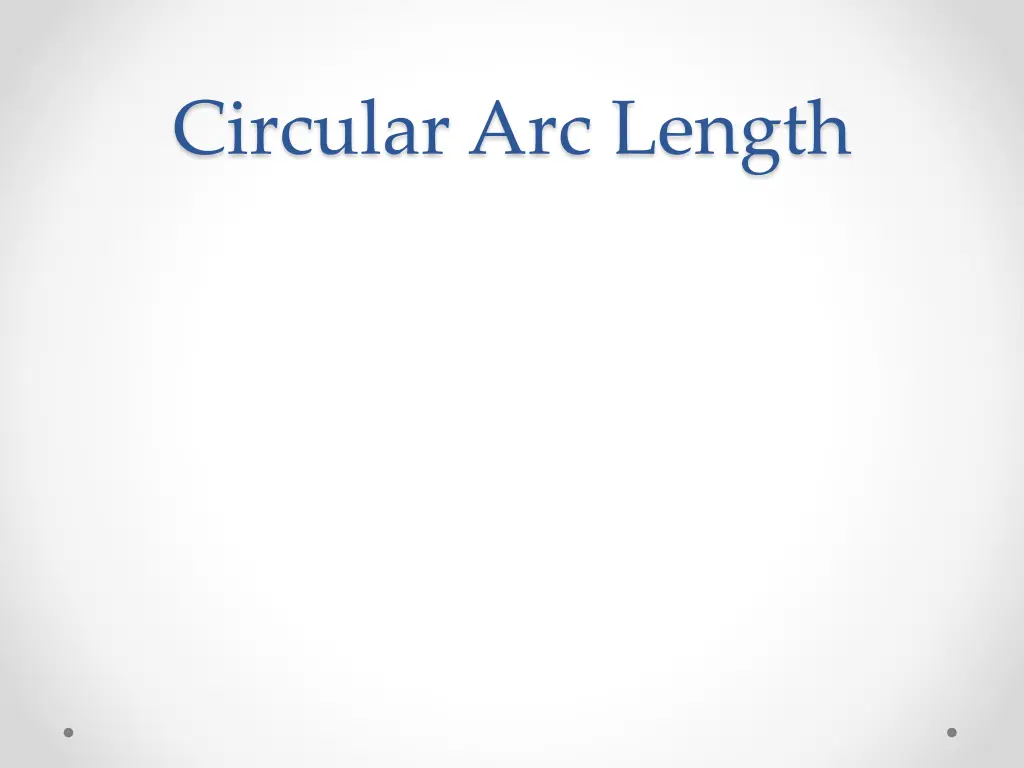 circular arc length