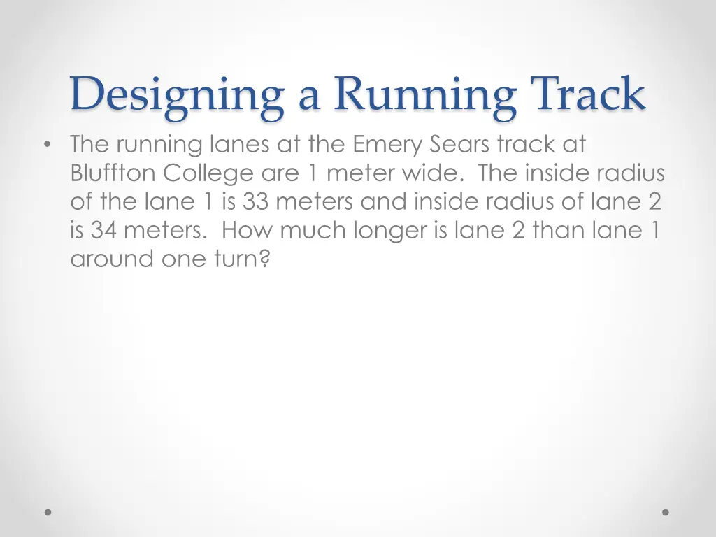 designing a running track the running lanes