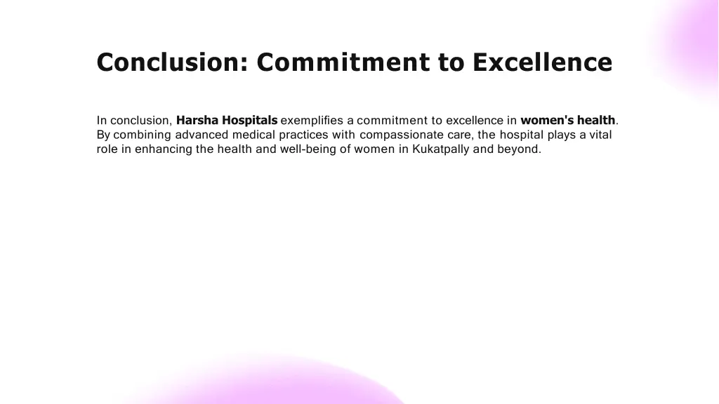 conclusion commitment to excellence