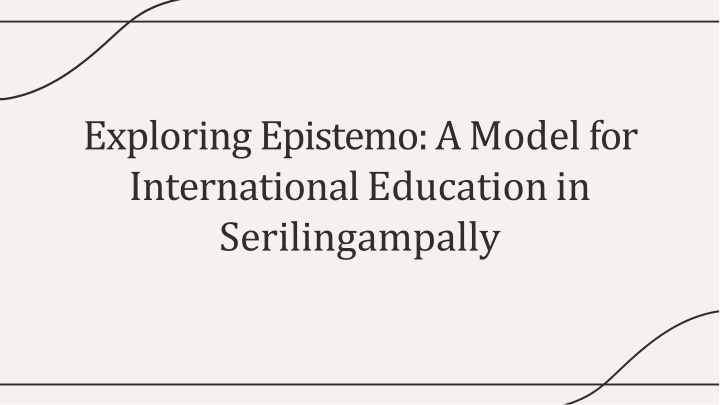 exploring epistemo a model for international