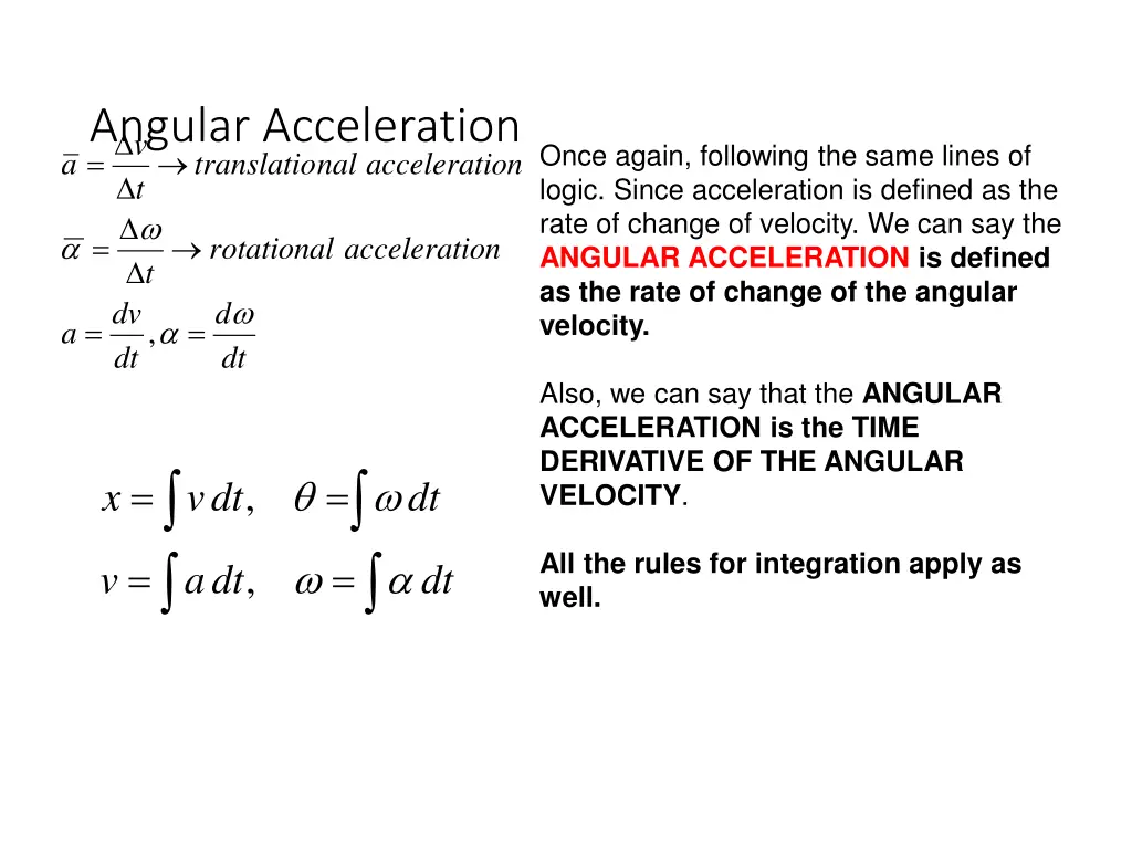 angular acceleration translatio t