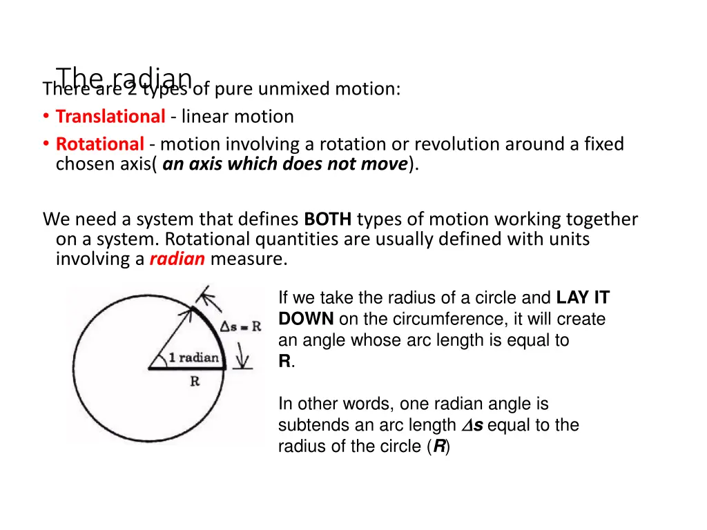 the radian there are 2 types of pure unmixed