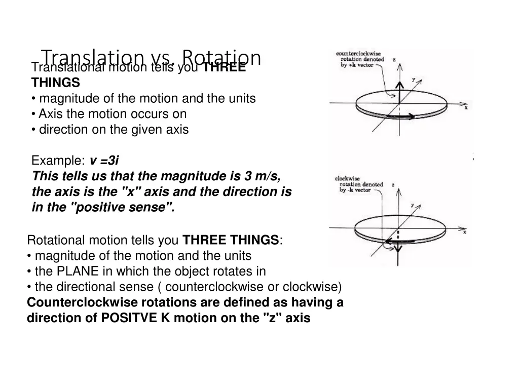 translation vs rotation translational motion