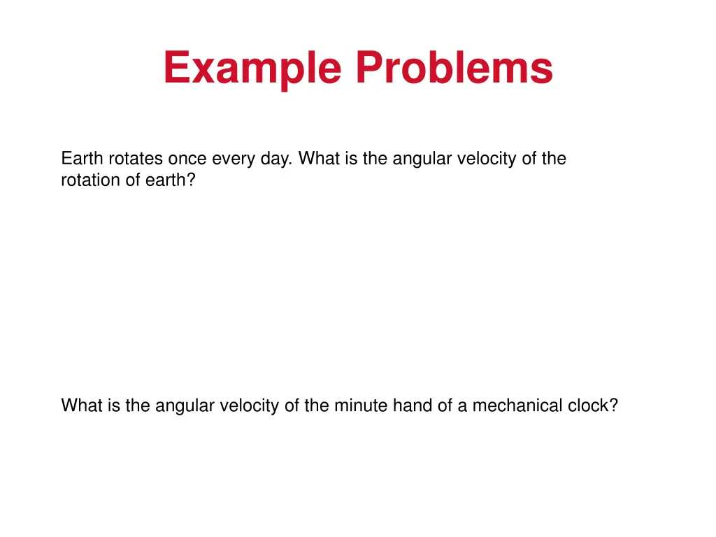 example problems