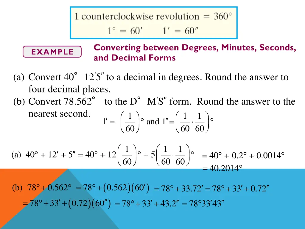 a convert 40 12 5 to a decimal in degrees round