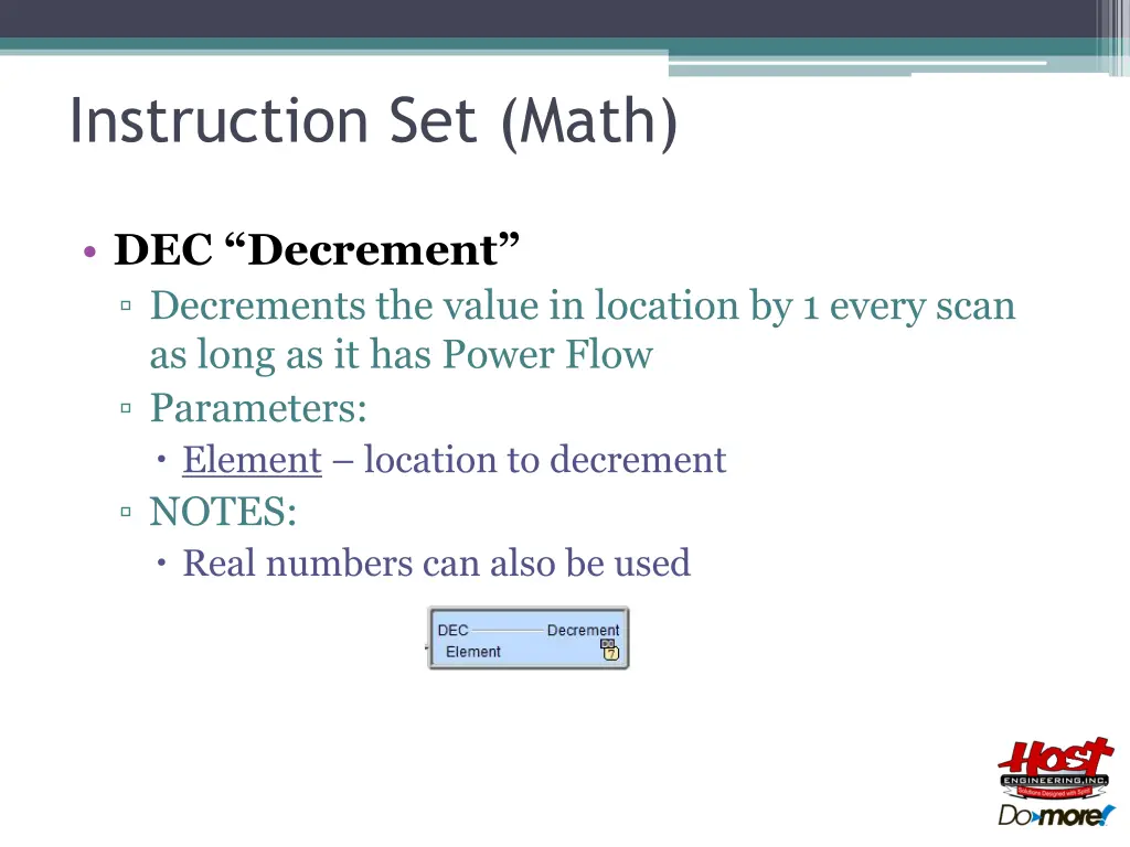 instruction set math