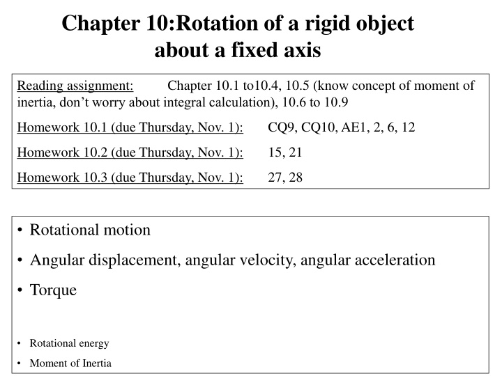 chapter 10 rotation of a rigid object about