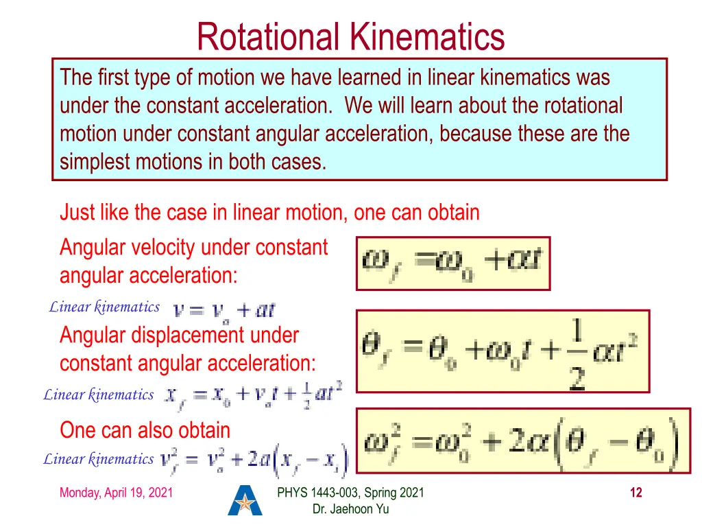 rotational kinematics the first type of motion