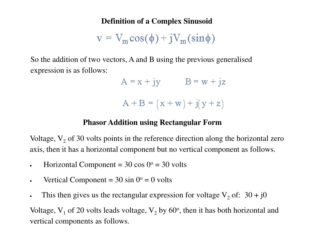 definition of a complex sinusoid