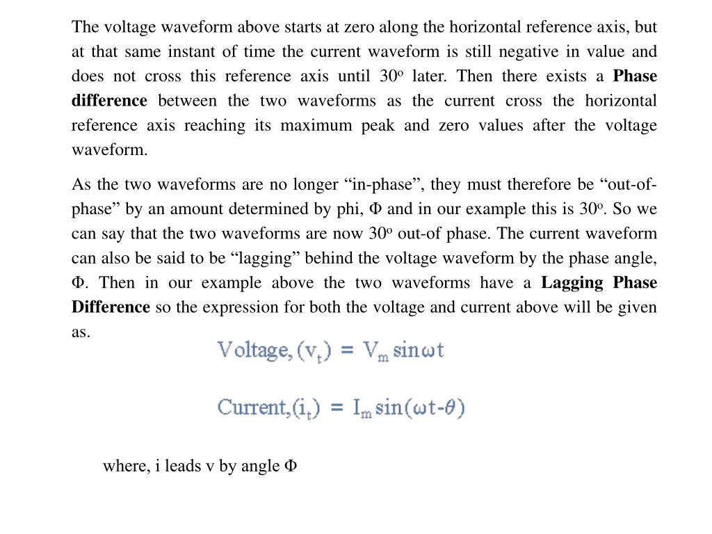 the voltage waveform above starts at zero along