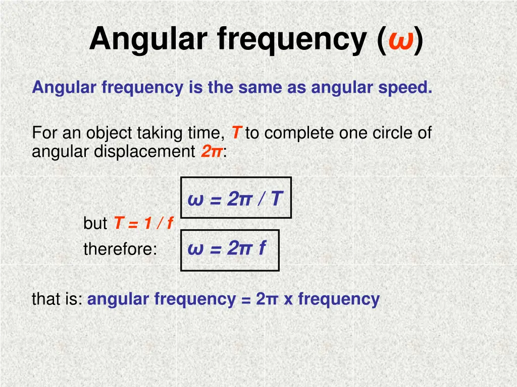 angular frequency