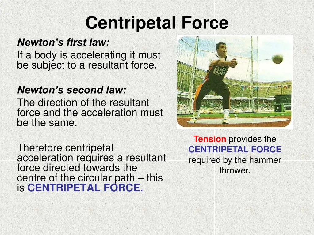 centripetal force newton s first law if a body