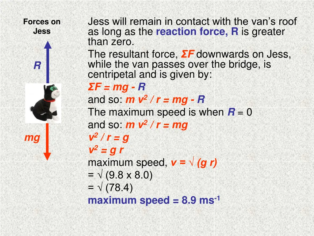 jess will remain in contact with the van s roof