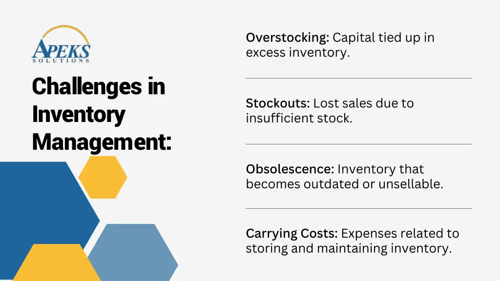 overstocking capital tied up in excess inventory