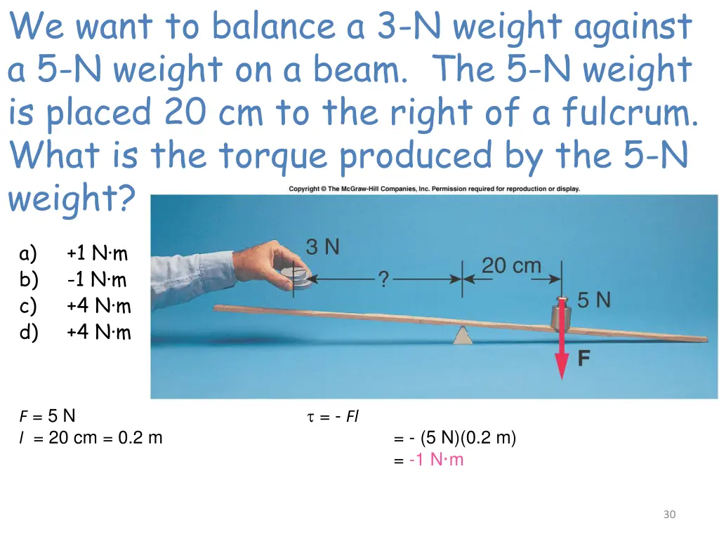 we want to balance a 3 n weight against