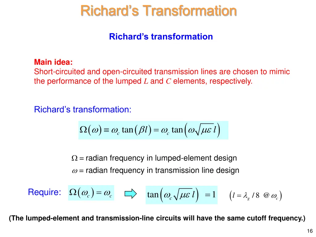 richard s transformation