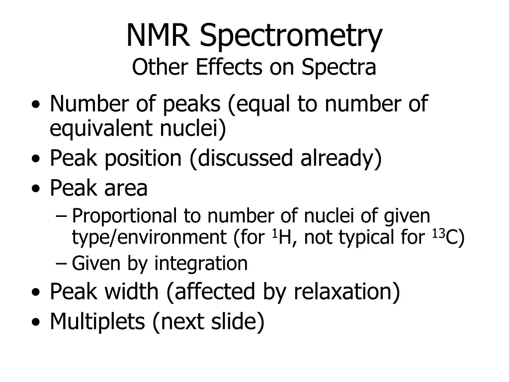 nmr spectrometry other effects on spectra number