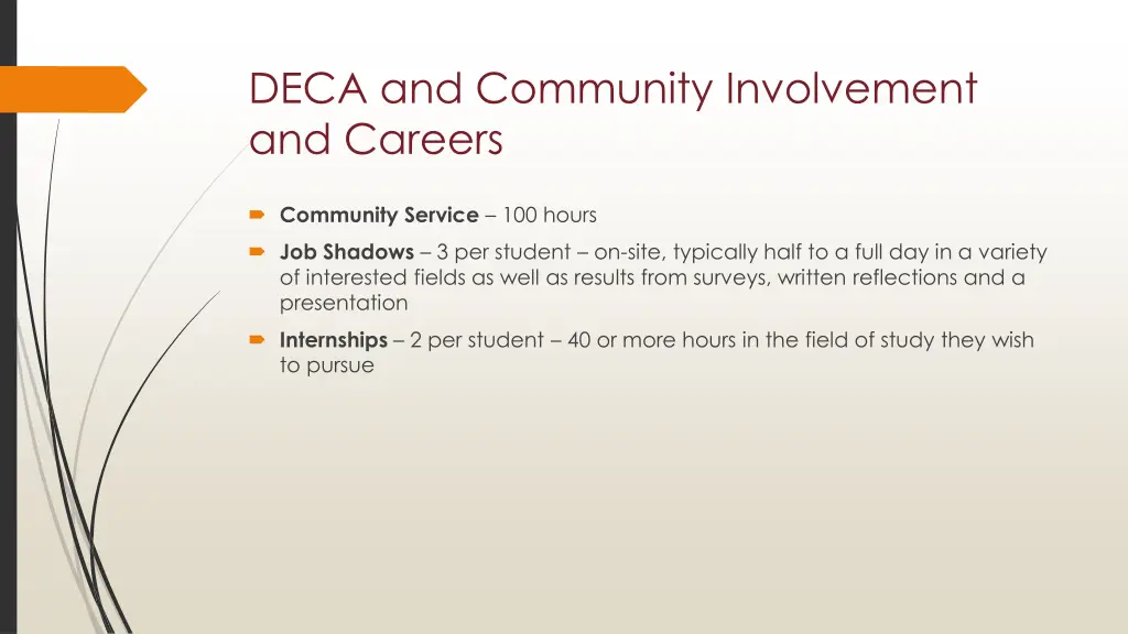 deca and community involvement and careers