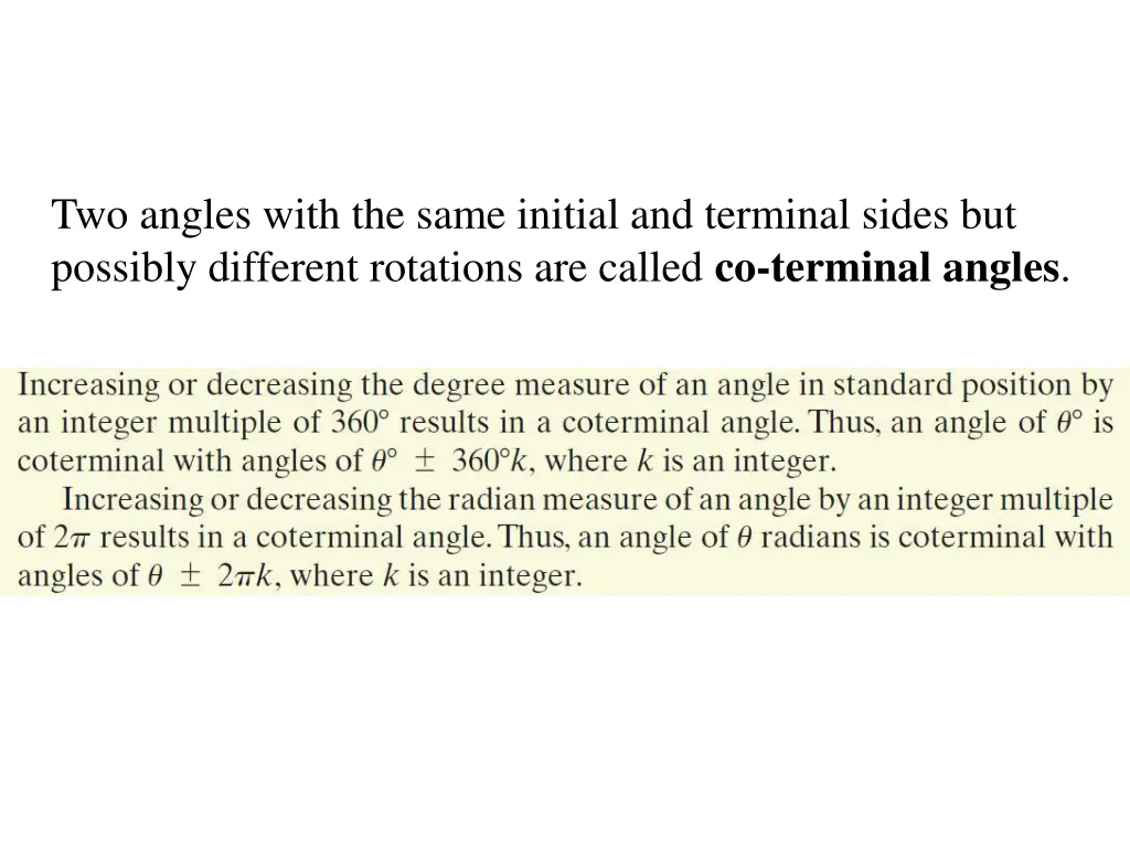 two angles with the same initial and terminal