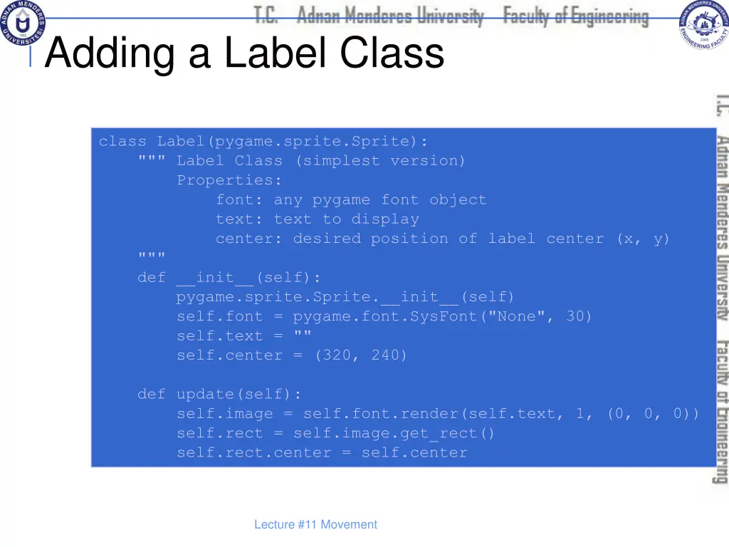 adding a label class