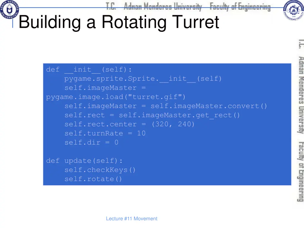 building a rotating turret