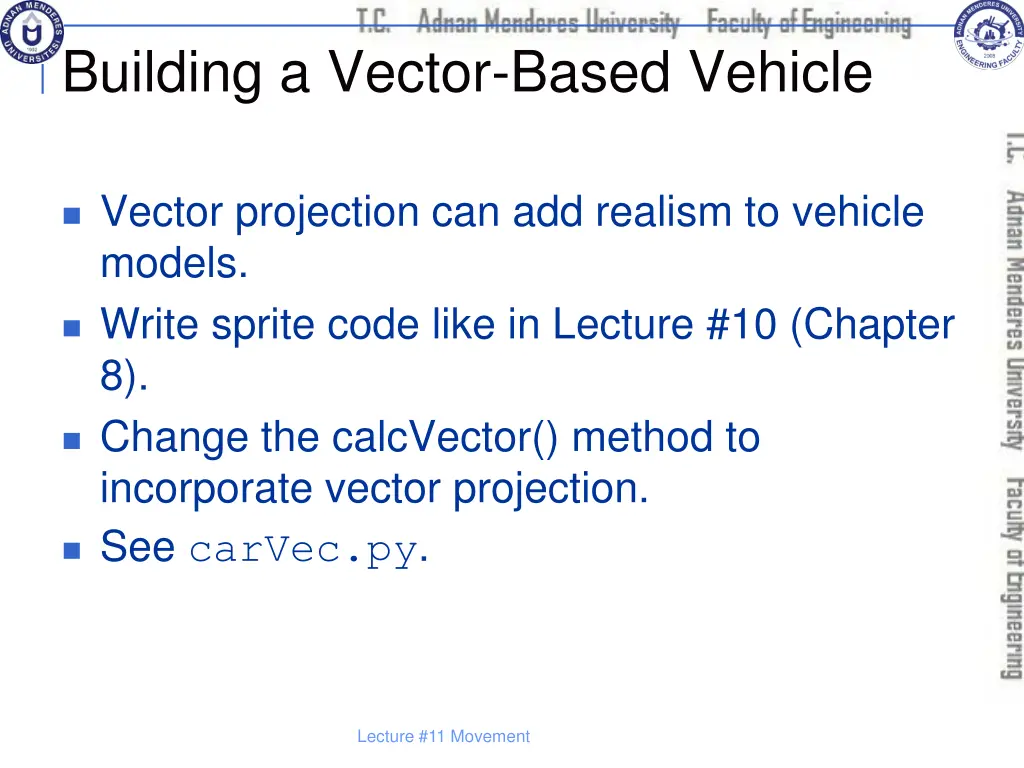 building a vector based vehicle